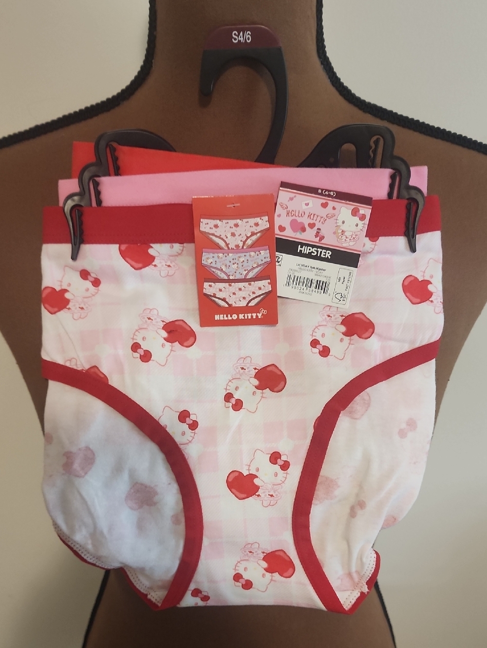 Hello Kitty Pink & Red Girls' Hipster Panties